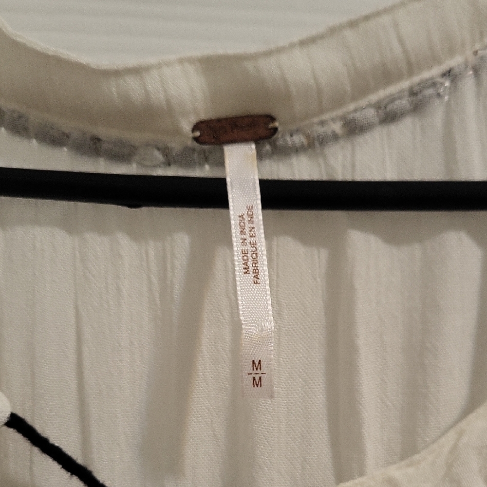 Free People Black and White Embellished Blouse - Picture 2 of 2